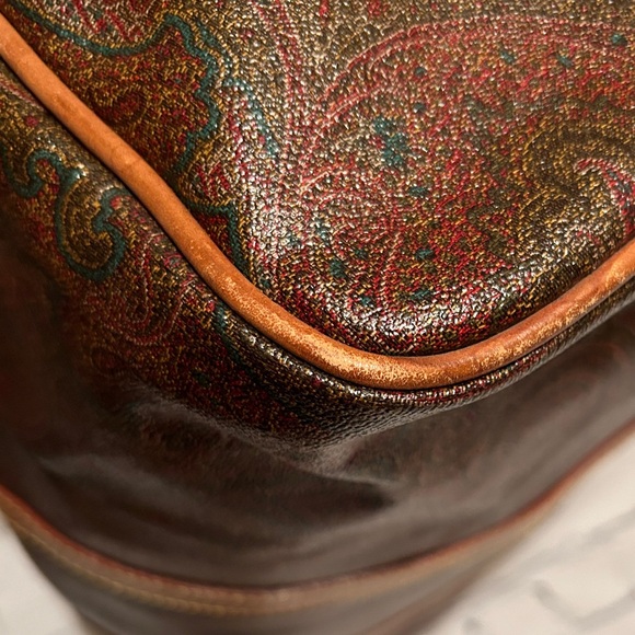 Etro Brown Paisley Arnica Duffel with Tan Leather Trim - Gorgeous! - Picture 10 of 15